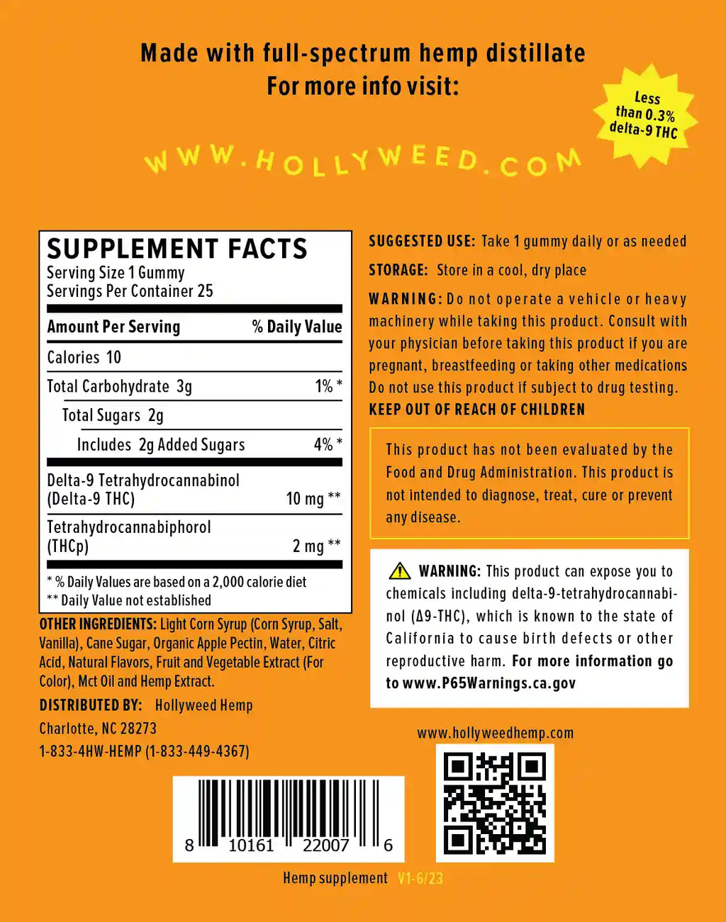 500 mg edible gummies delta-9 thc - supplement facts panel