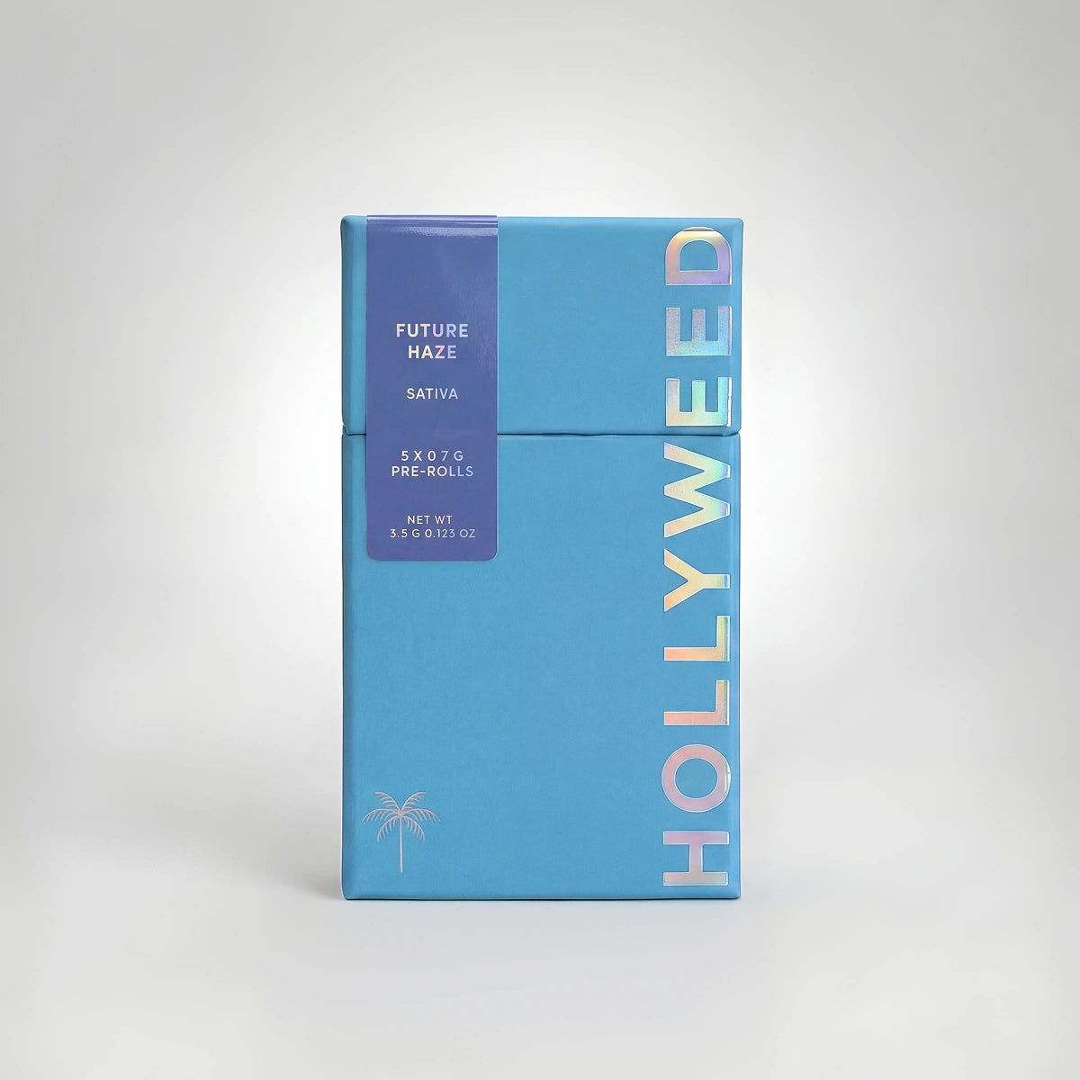 Hollyweed THCA Pre-Roll Sativa Future Haze 5-pack with five 3.5g pre-rolled joints on a neutral background.