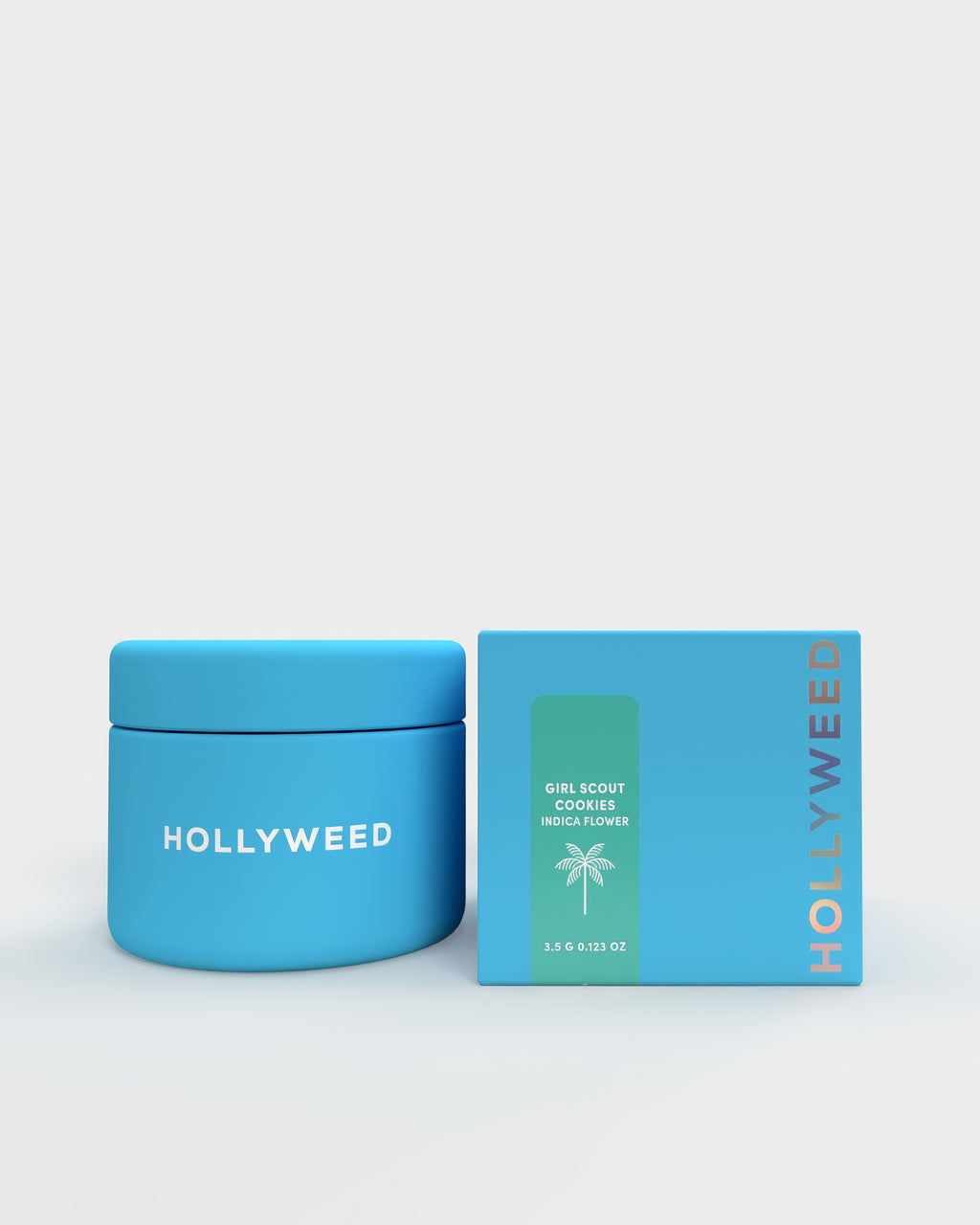 Hollyweed Girl Scout Cookies THCA flower, indica strain, 3.5g, with dense green buds and orange hairs.