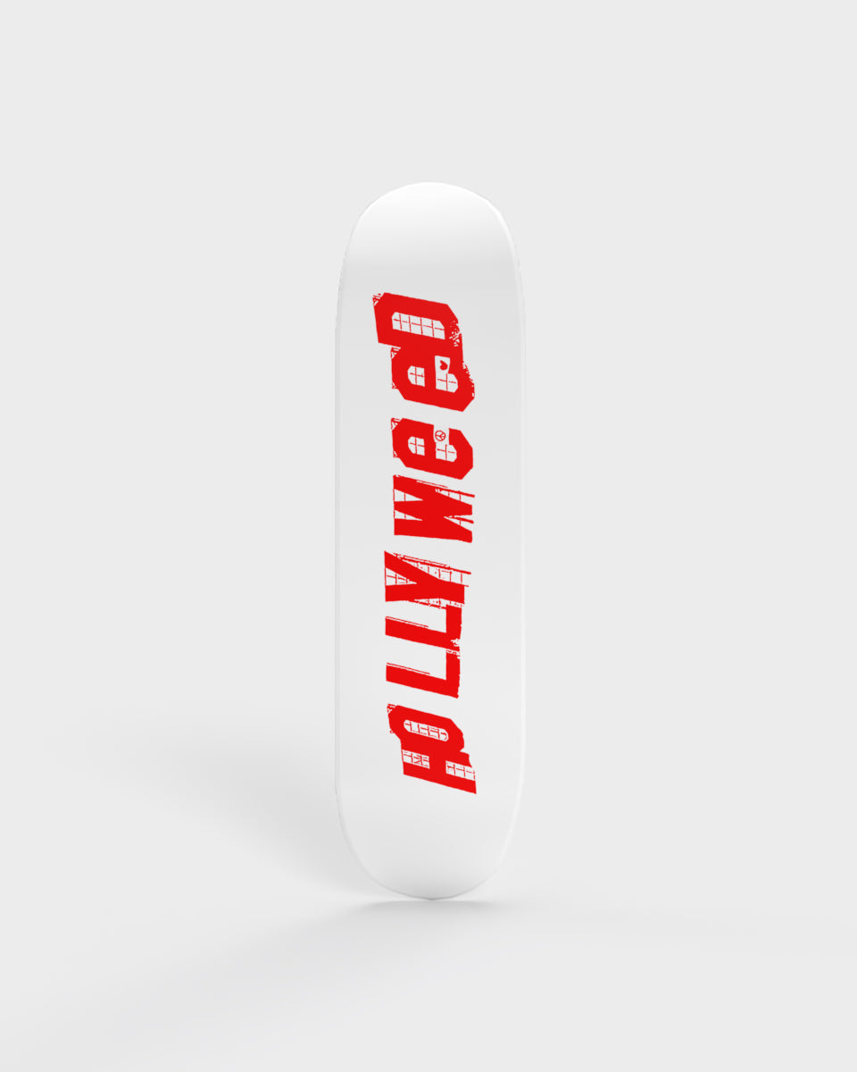 Hollyweed Sign Red Skateboard Deck