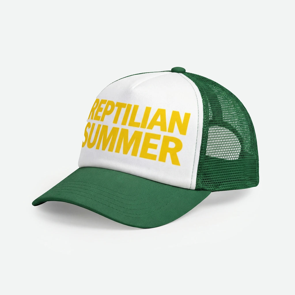 Reptilian Summer Hollyweed hat with reptile-textured brim and stylish design, shown from side view.