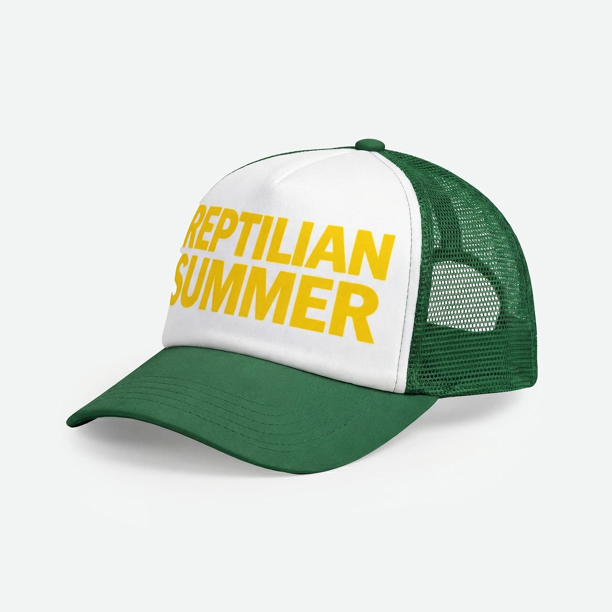 Reptilian Summer Hollyweed hat with reptile-textured brim and stylish design, shown from side view.