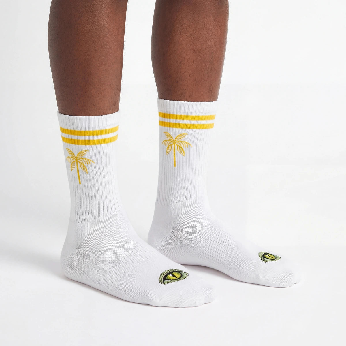 Hollyweed Reptilian Summer crew socks with vibrant reptile print, casual accessories for a bold, stylish look.