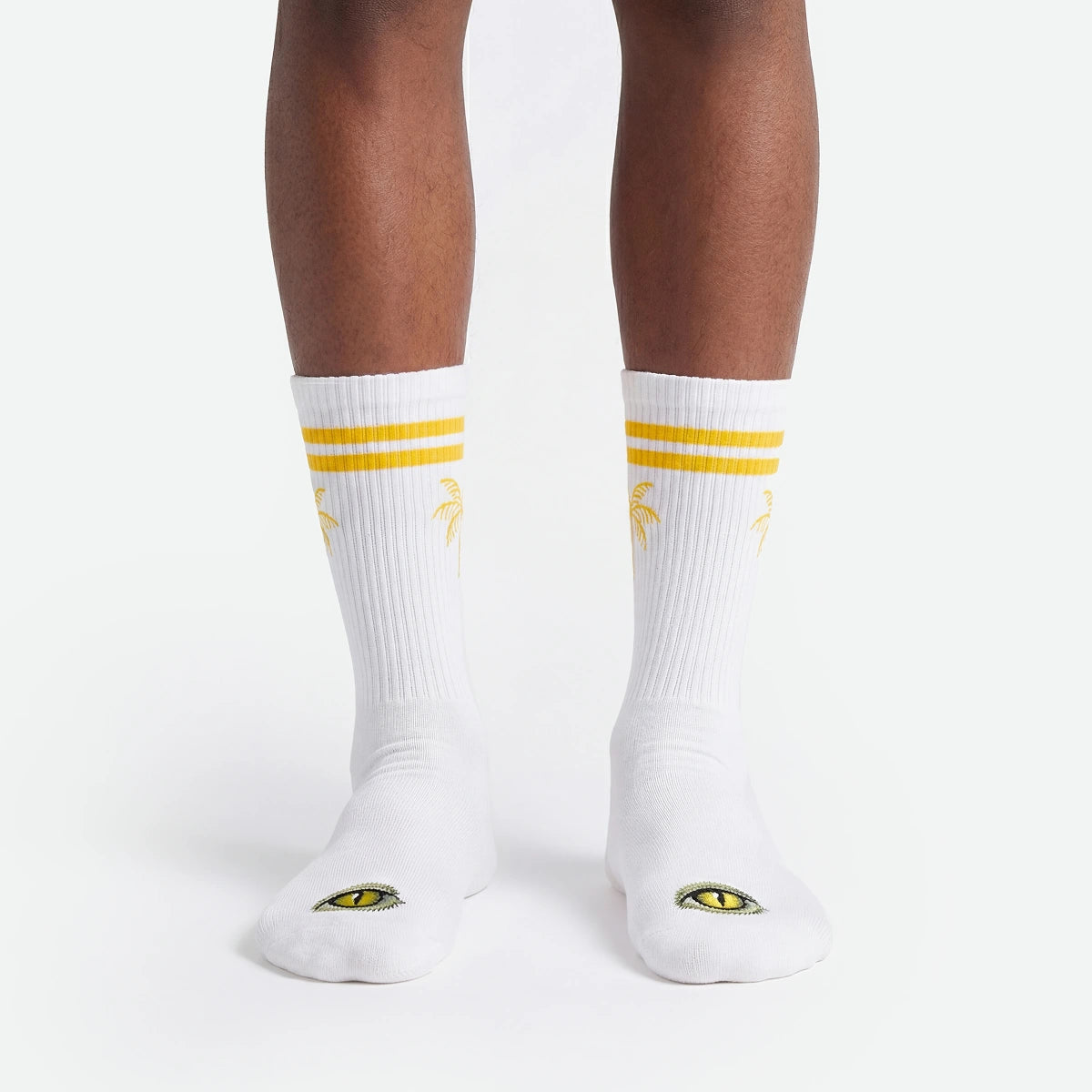 Hollyweed Reptilian Summer crew socks with vibrant reptile pattern, casual accessories for a unique summer look.